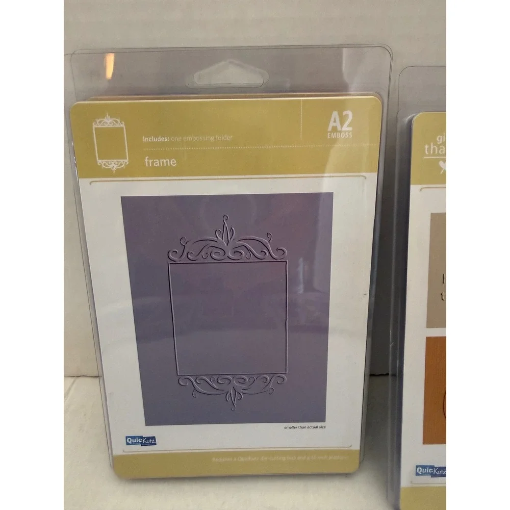 QuicKutz Embossing Folder Lot 2x2 A2 Stripes Shapes Thanksgiving Frame 6 Sets